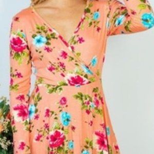 White Birch Floral Dress L NWOT